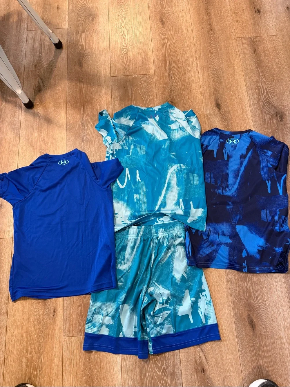 Under Armour Boys' Blue & Teal Swim Rashguard and Shorts Set